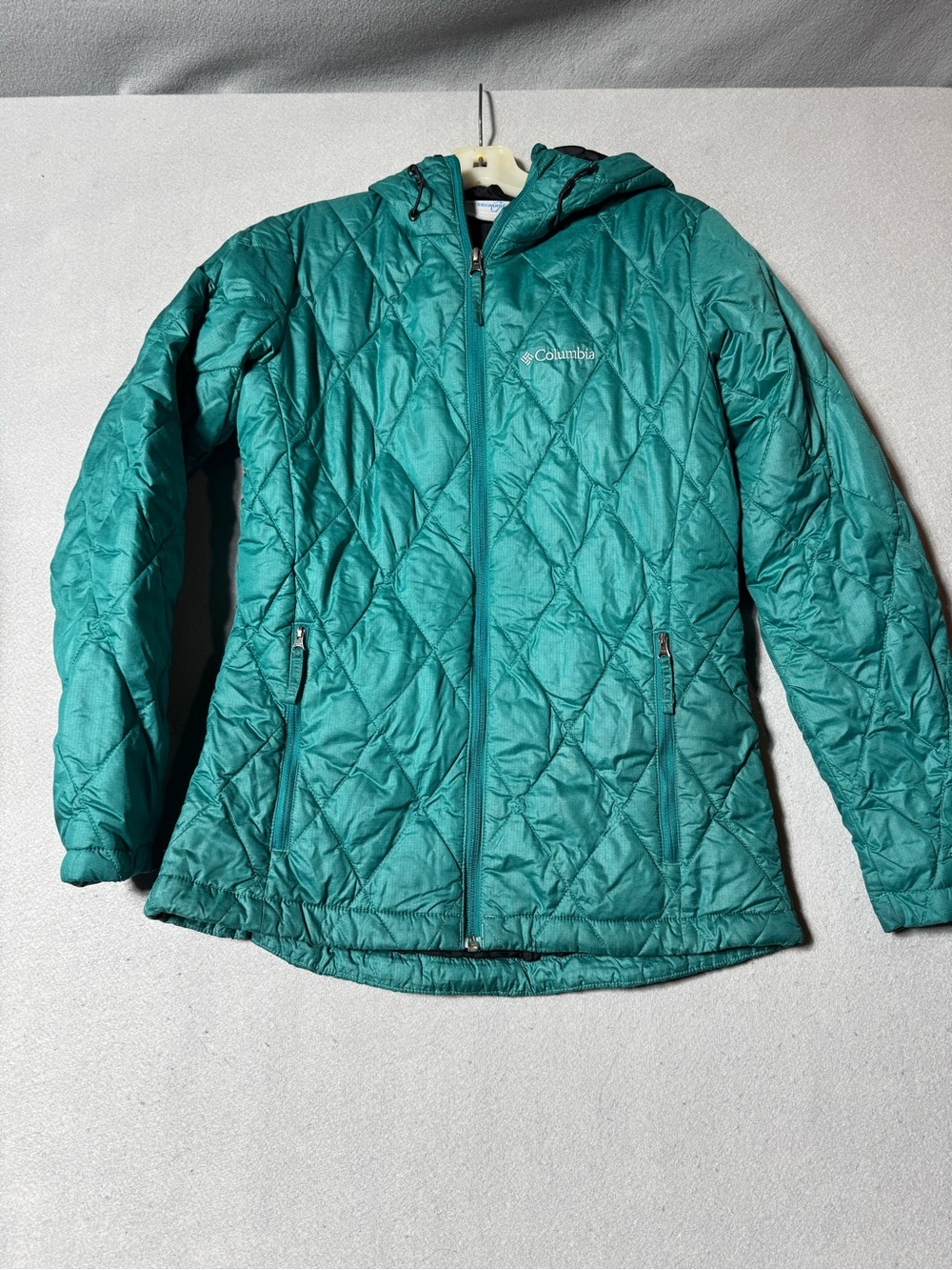 Columbia Women's Teal Quilted Hooded Puffer Jacket - Interchange Liner - Size S